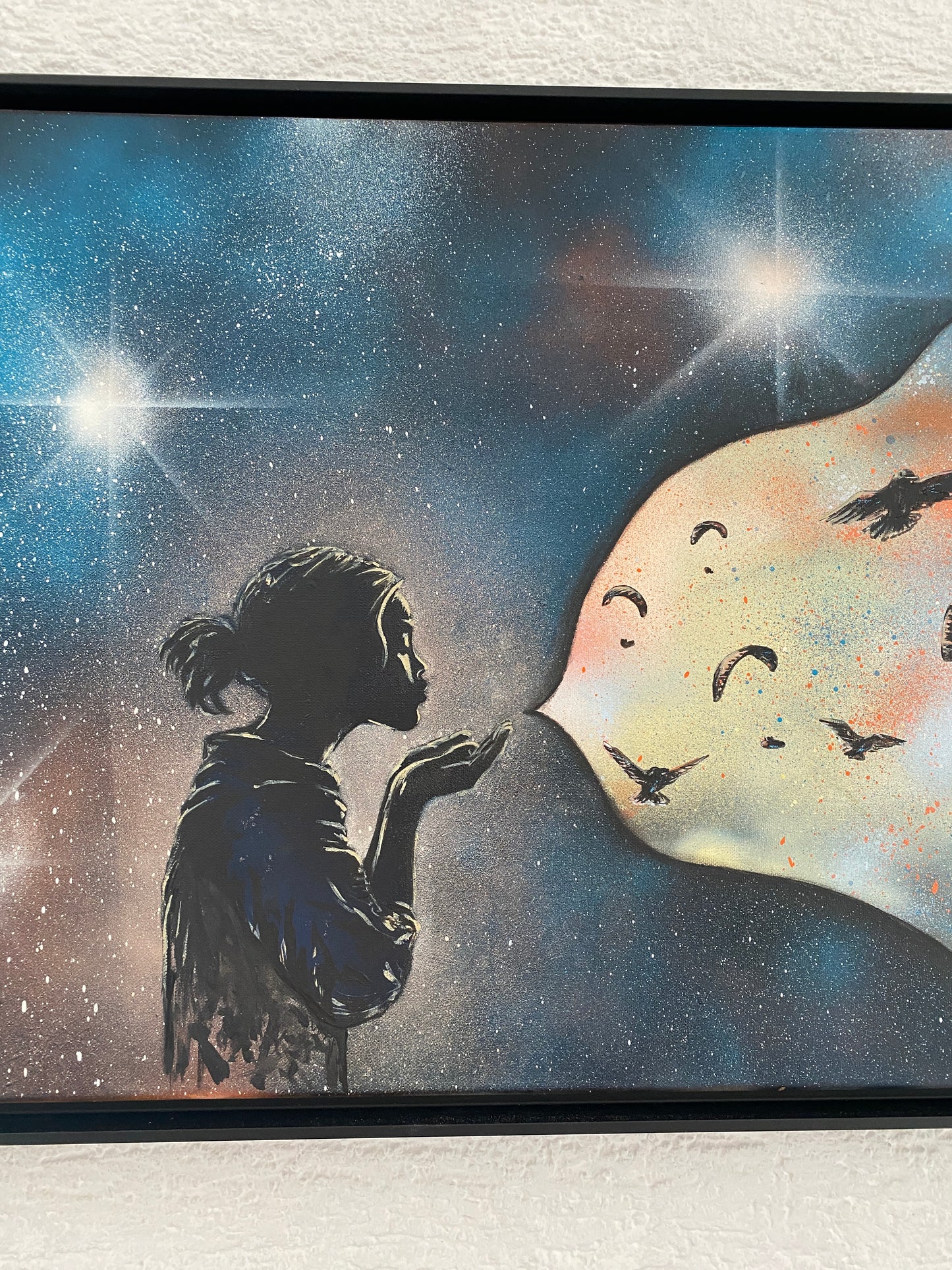 THE WORLD ABOVE | Lara Simons Originalgemälde Gleitschirm Flugsport 70x50cm gerahmt
