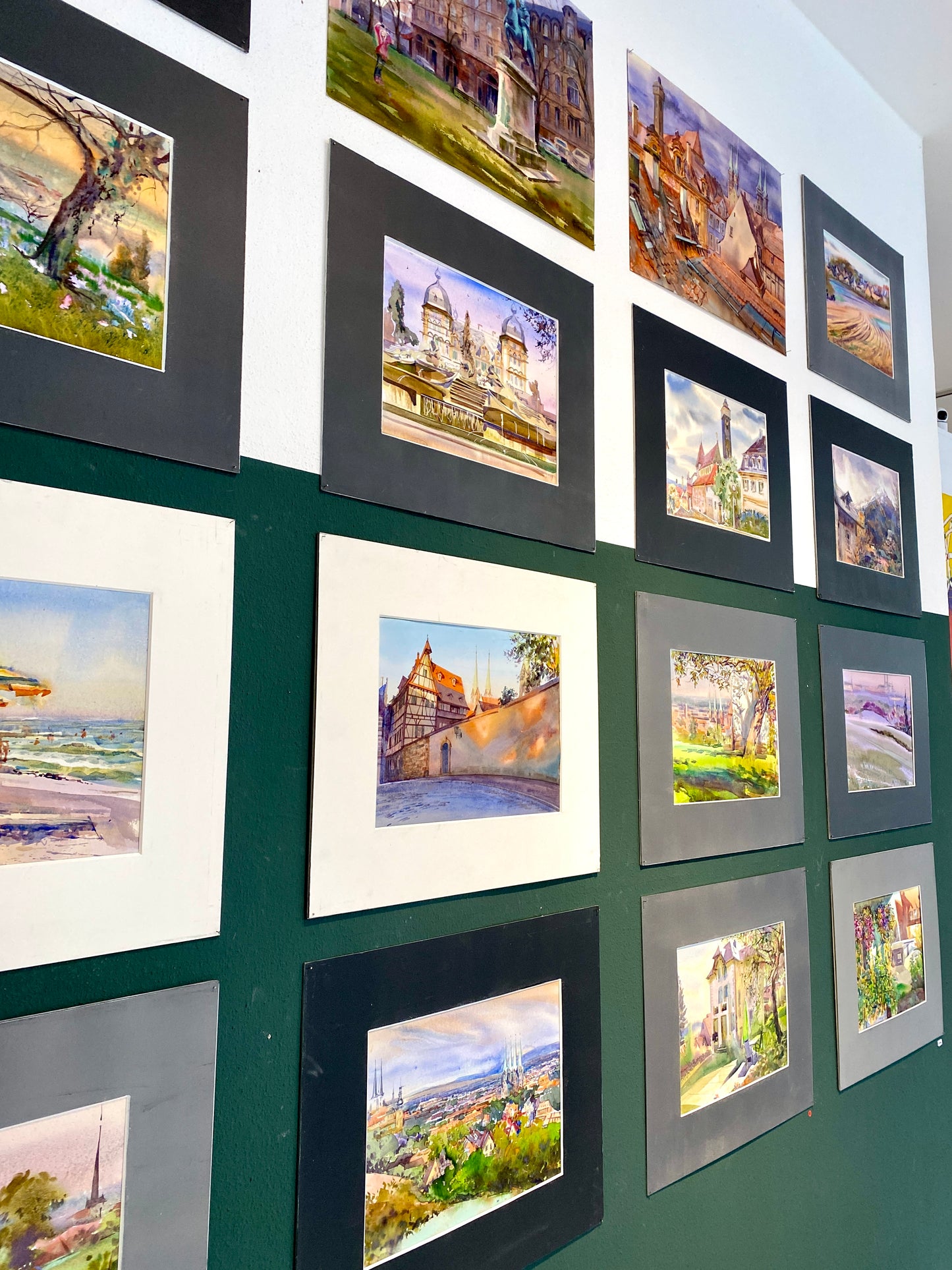 BAMBERGER DOM AUS EINER DER GASSEN | Original Aquarell von Alexander Vasilyev - Authentische Stadtperspektive als besonderes Weihnachtsgeschenk