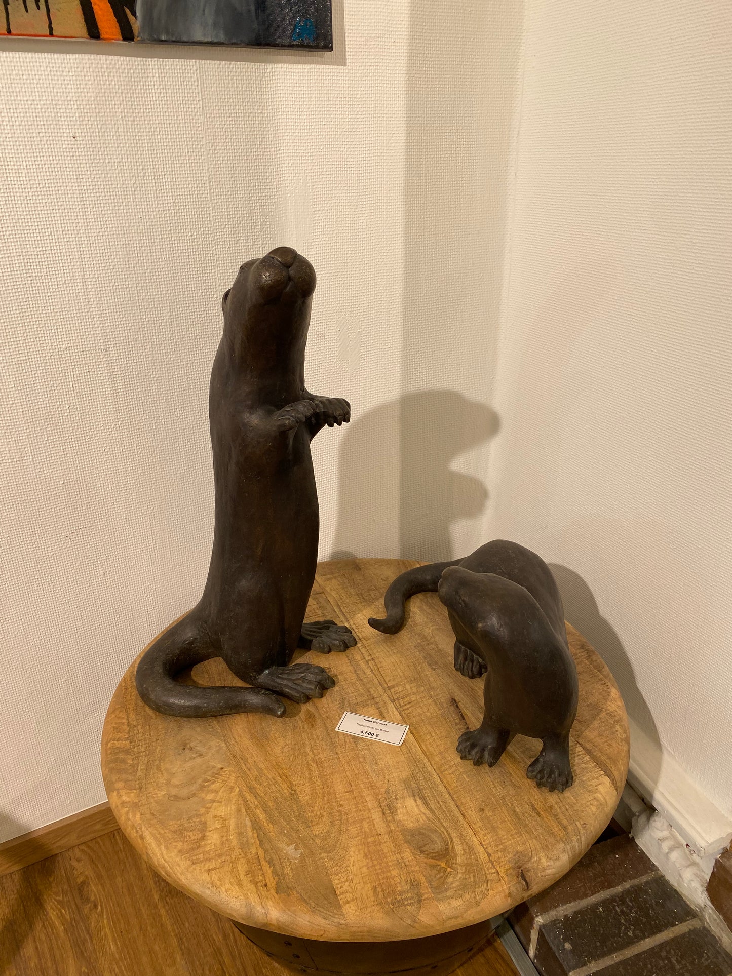 Fischotterpaar aus Bronze