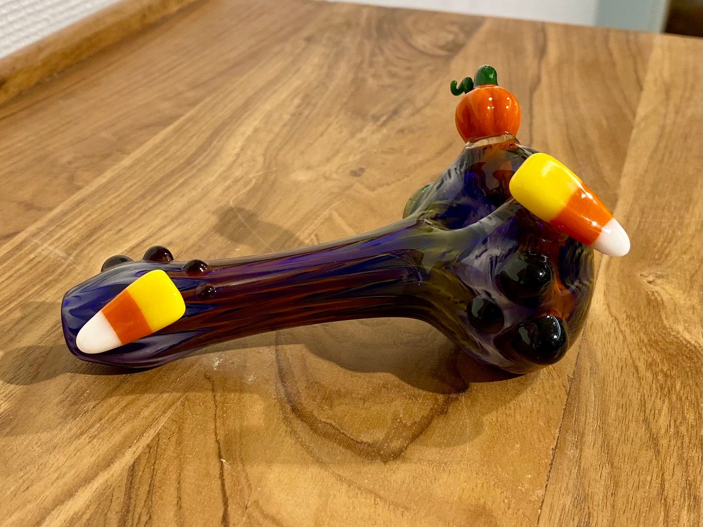 Handgefertigte Glas Pfeife: Kürbis