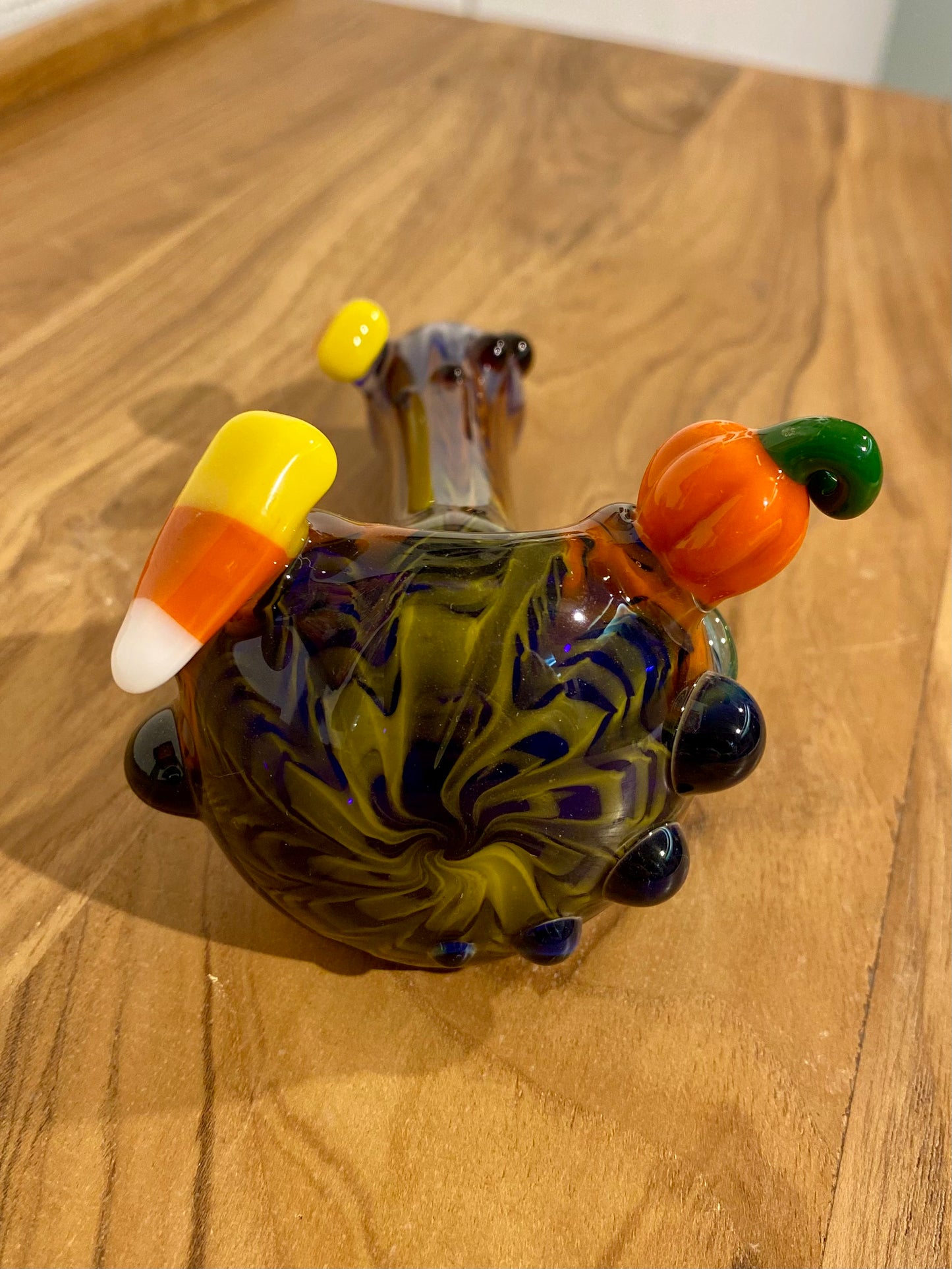 Handgefertigte Glas Pfeife: Kürbis