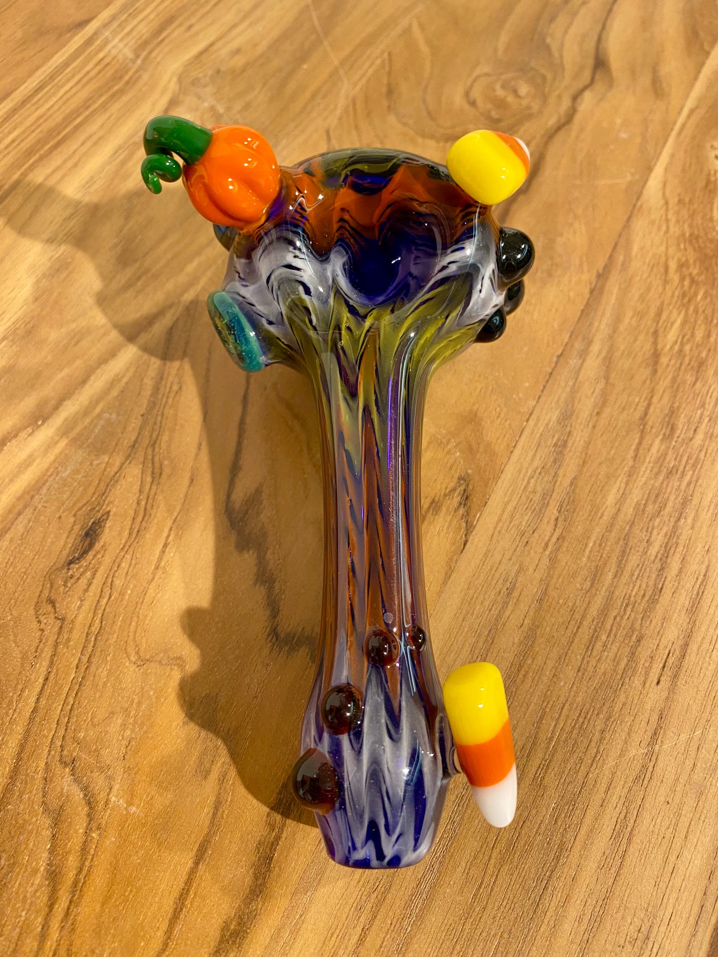 Handgefertigte Glas Pfeife: Kürbis