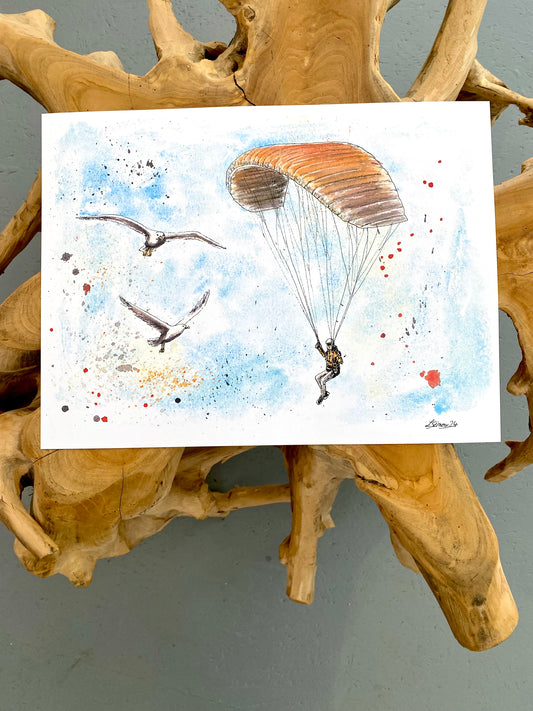 Art Print Poster - Federleicht I Artful Paragliding Gleitschirm Kunst