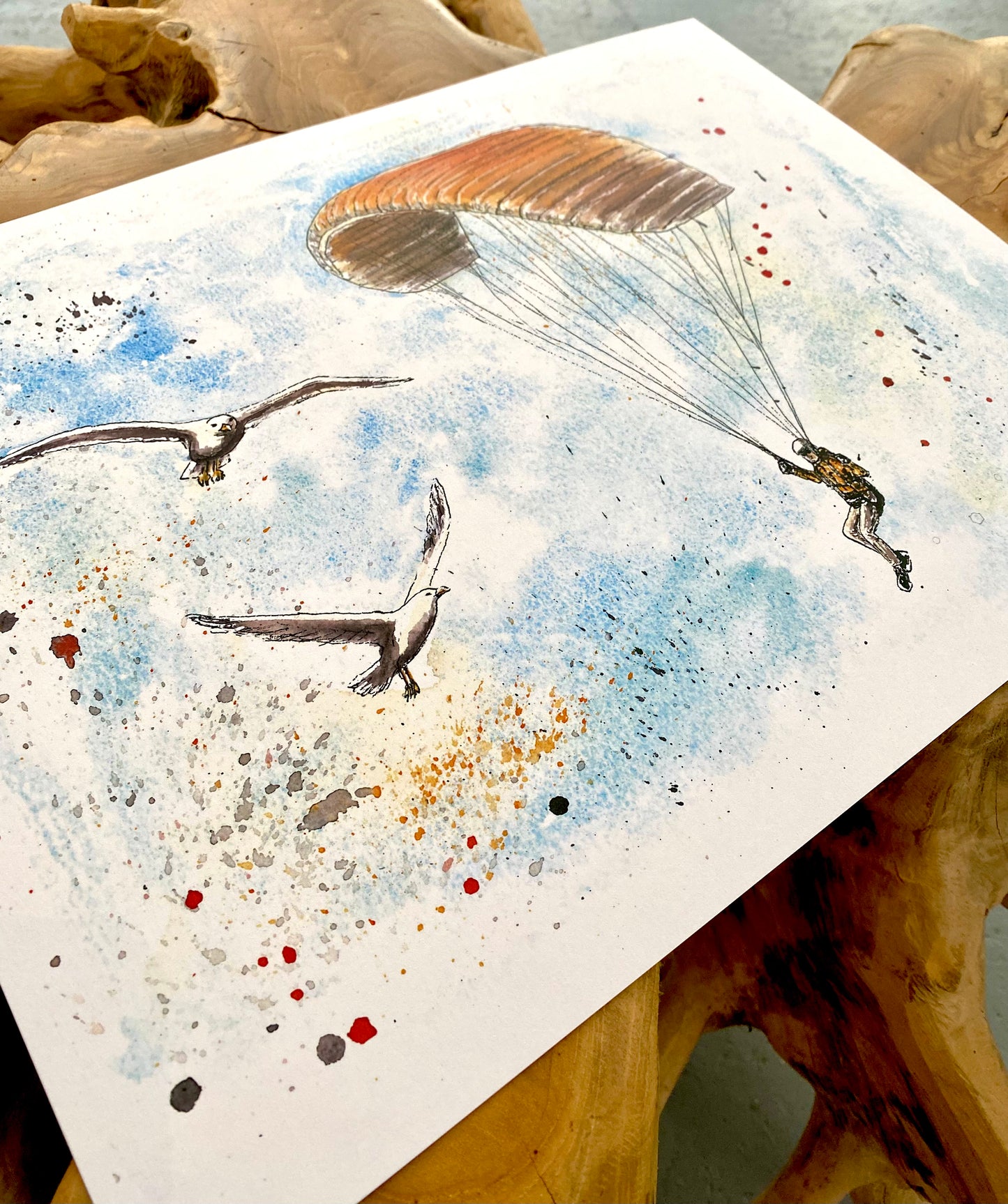 Art Print Poster - Federleicht I Artful Paragliding Gleitschirm Kunst