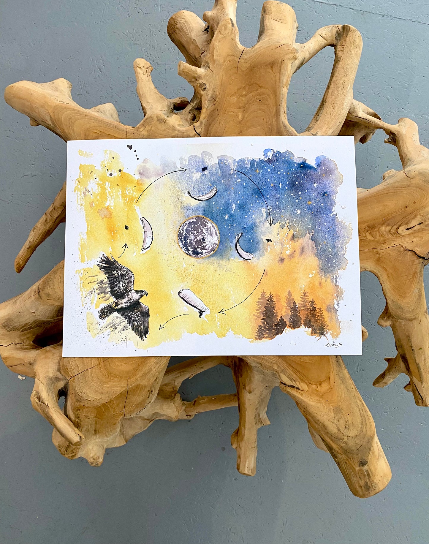 Art Print Poster I Luftakrobatik - Gleitschirm Kunst