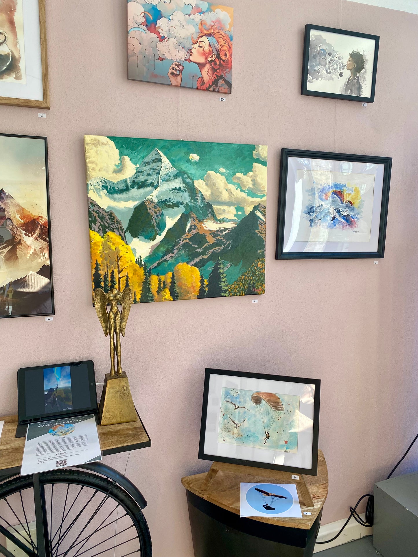 Wo die Berge den Himmel berühren - Wandgemälde mit Bergen