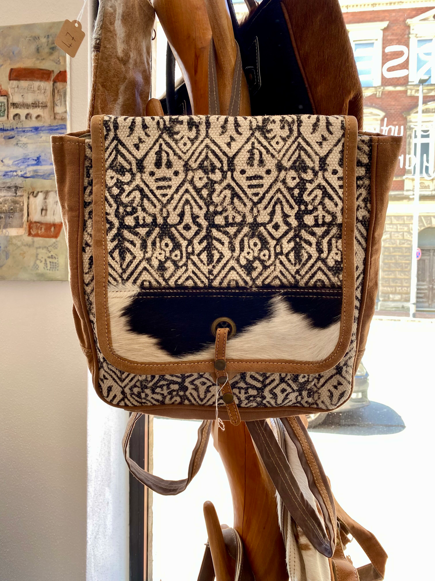 Rucksack-Tasche Lea – Canvas & Leder | Stylischer Damen-Rucksack im Vintage-Look