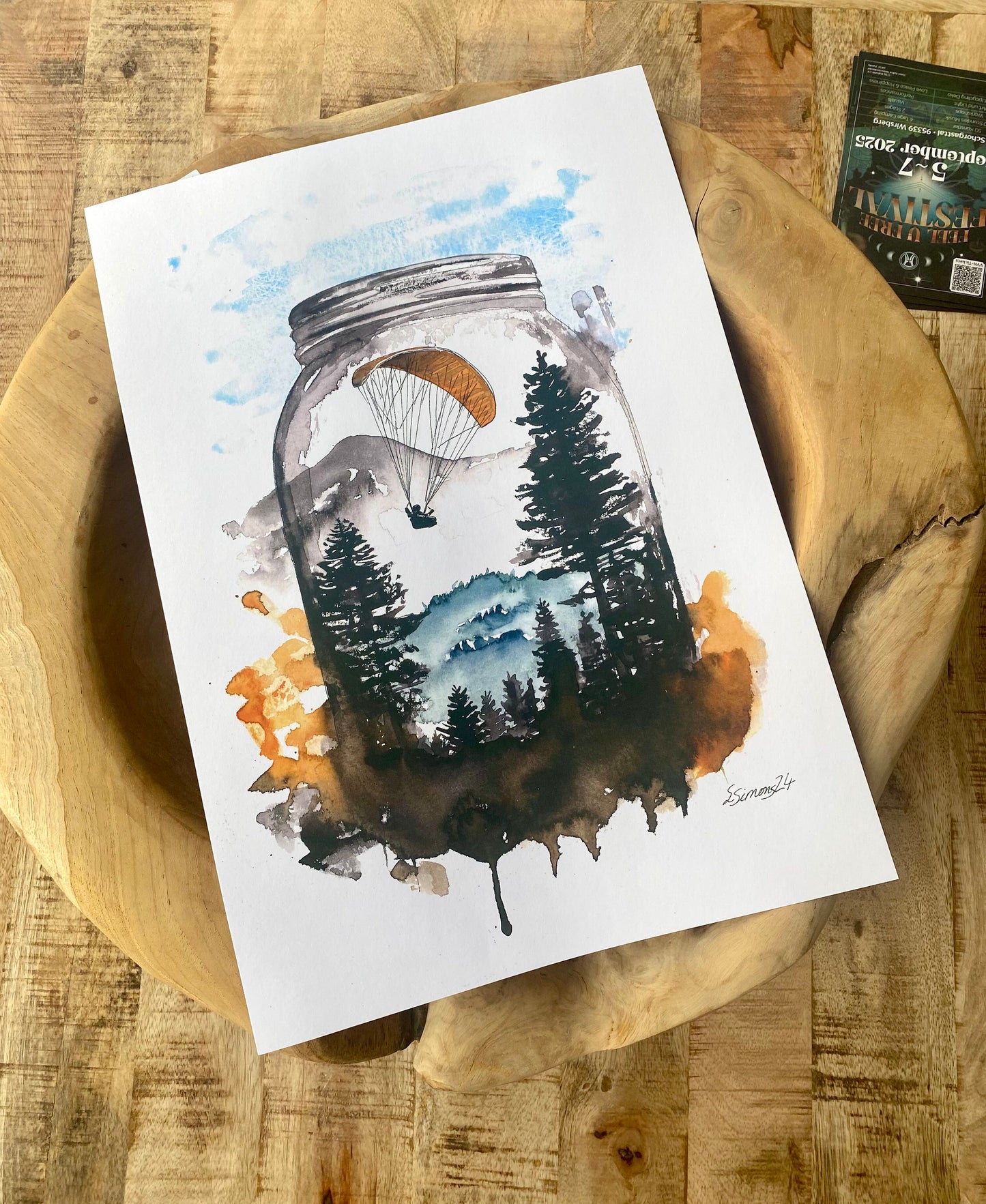 Art Print Poster: In a Jar - Artful Paragliding