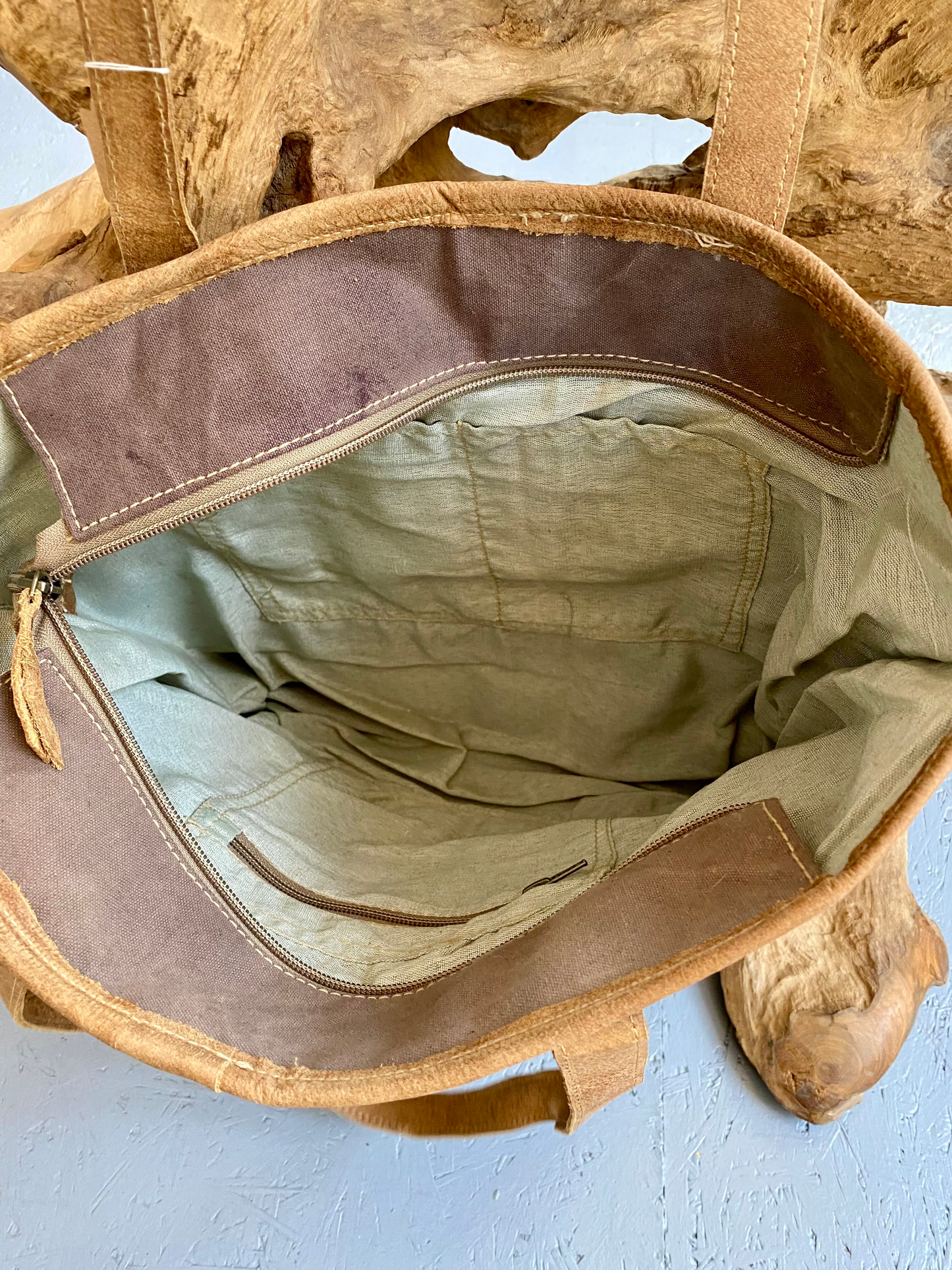 Tasche Selma - Canvas Handtasche mit Kedergriff I Ethno Shopper aus Baumwolle und Fell