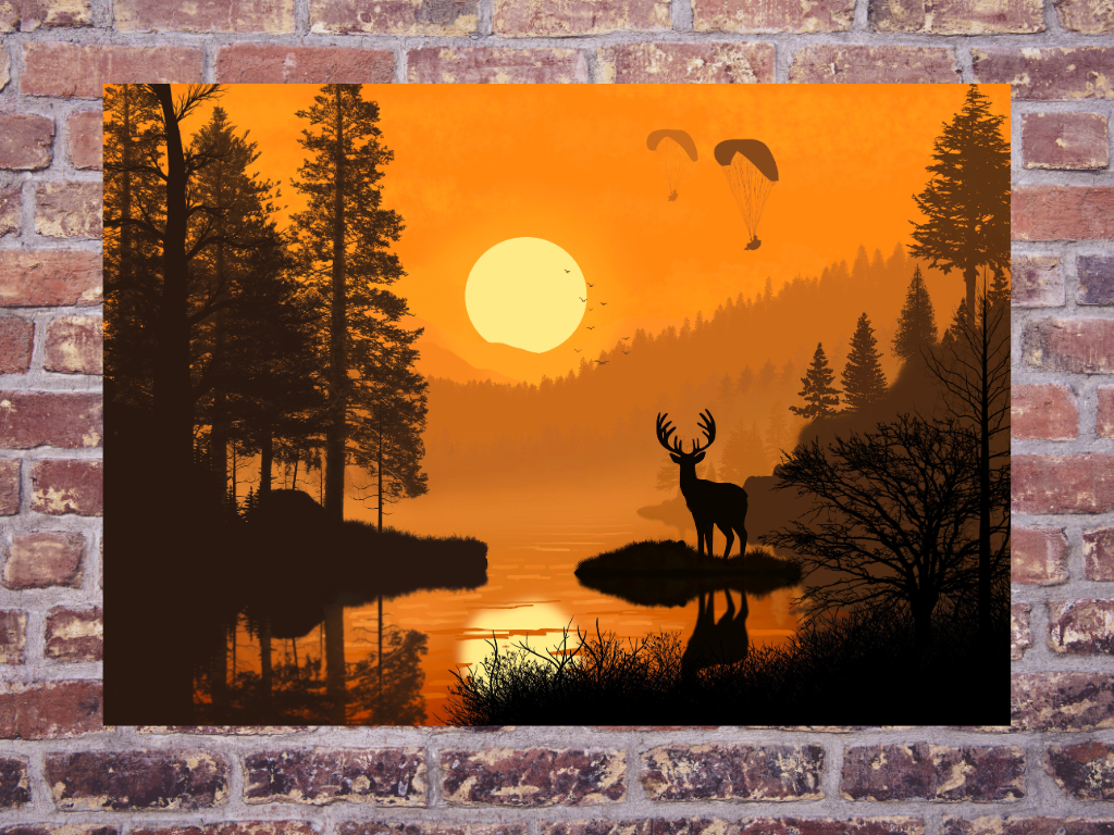 HERBSTFLUG - AUTUMN VIBES | Lara Simons digital painting - paragliding art