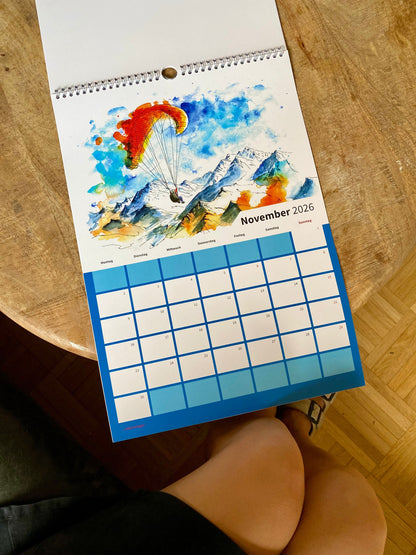 PARAGLIDING ART 2026 - Gleitschirm-Kalender mit digitaler & handgemalter Kunst von Lara Simons