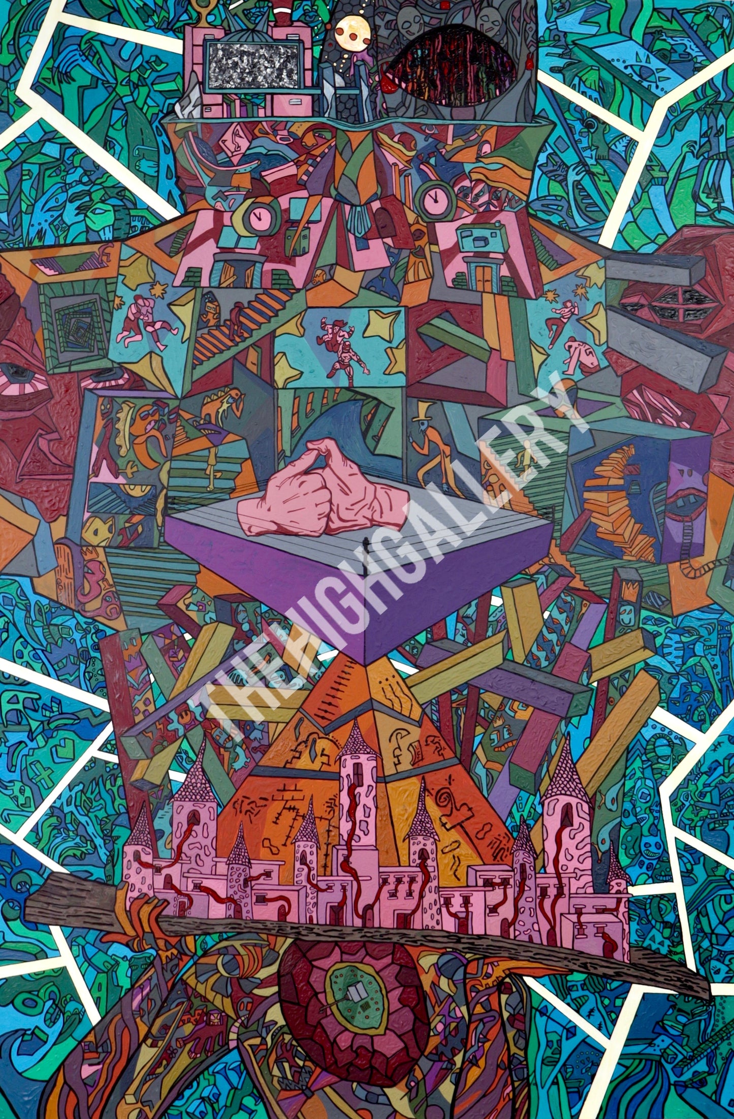 DER KAMPF | Tiefentau Originalgemälde Acryl