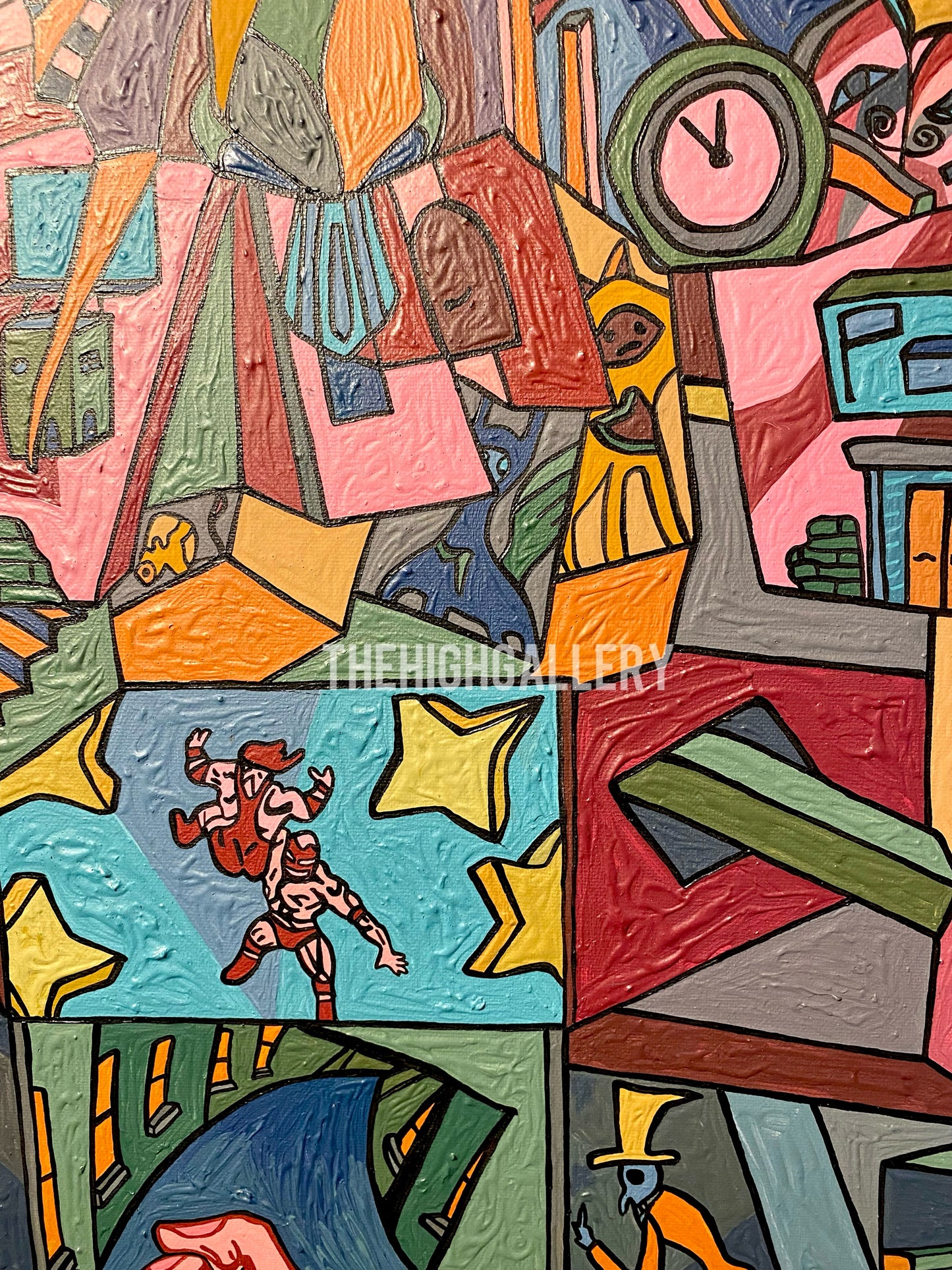 DER KAMPF | Tiefentau Originalgemälde Acryl