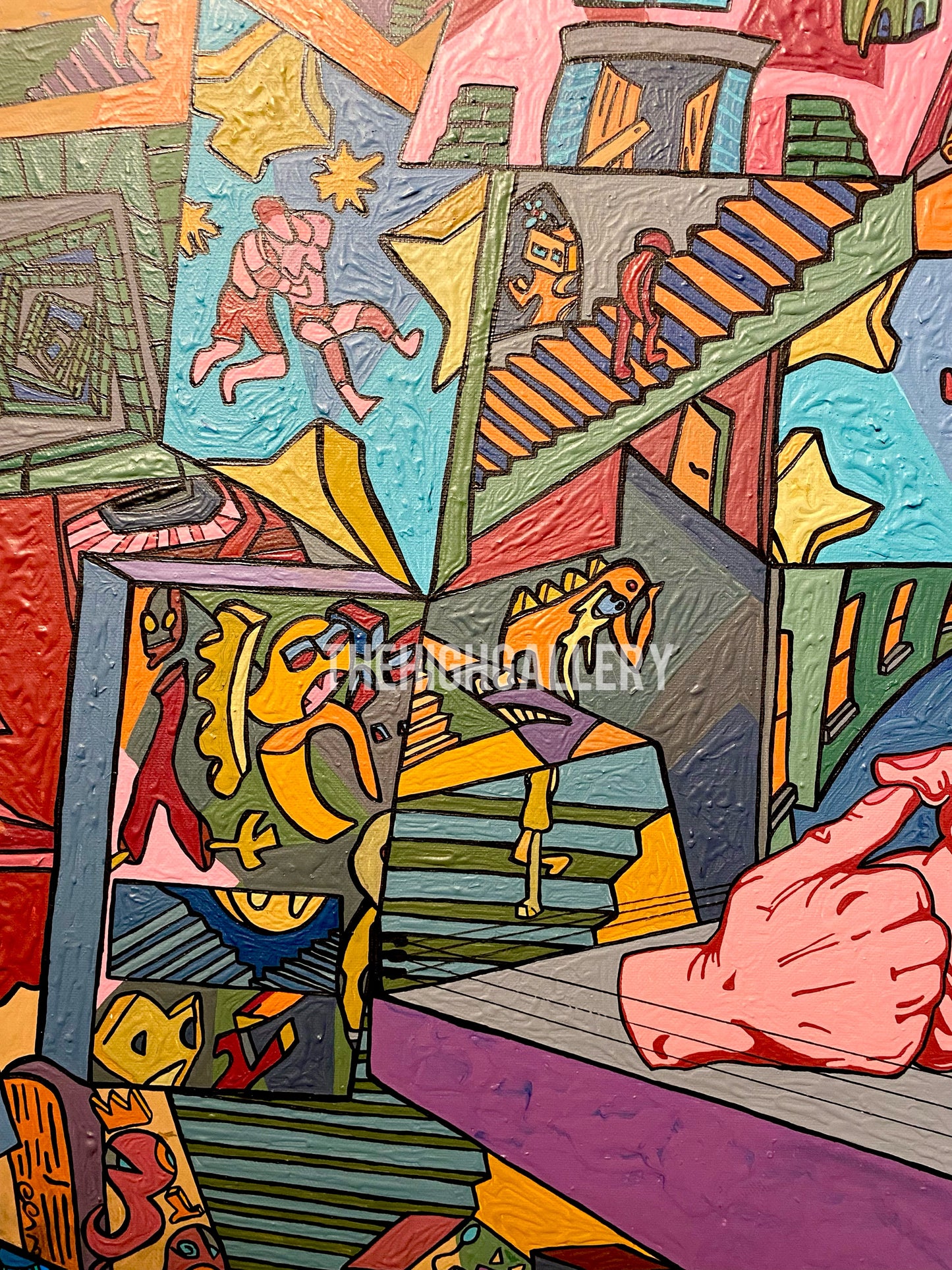 DER KAMPF | Tiefentau Originalgemälde Acryl