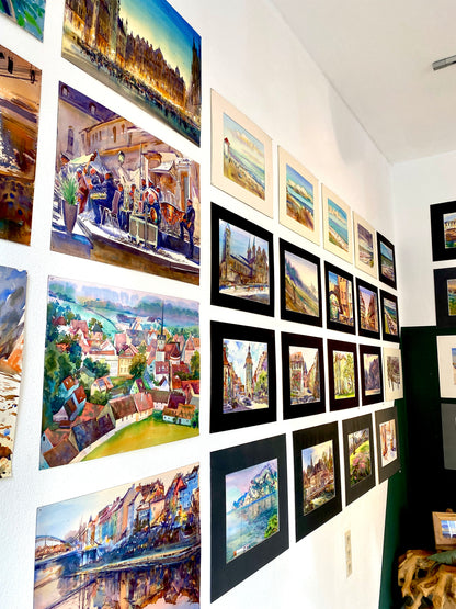 MICHELSBERG IN WINTERSTIMMUNG | Original Aquarell von Alexander Vasilyev