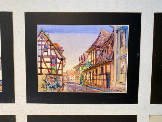 FRÄNKISCHES DORF | Alexander Vasilyev - Original Aquarell - Fachwerkscharme