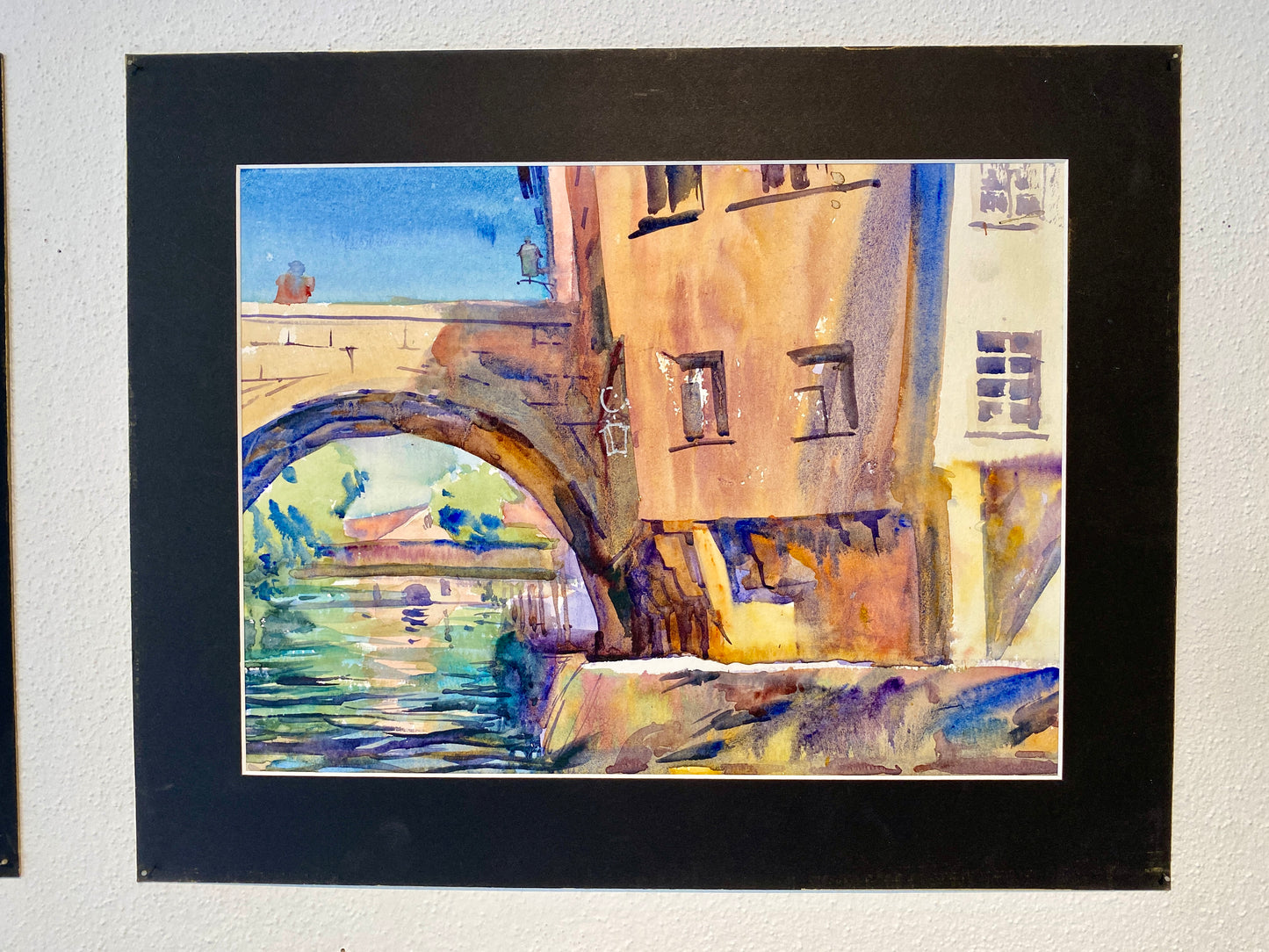 OBERE BRÜCKE AM ALTEN RATHAUS BAMBERG | Alexander Vasilyev - Original Aquarell aus den Straßen Bambergs