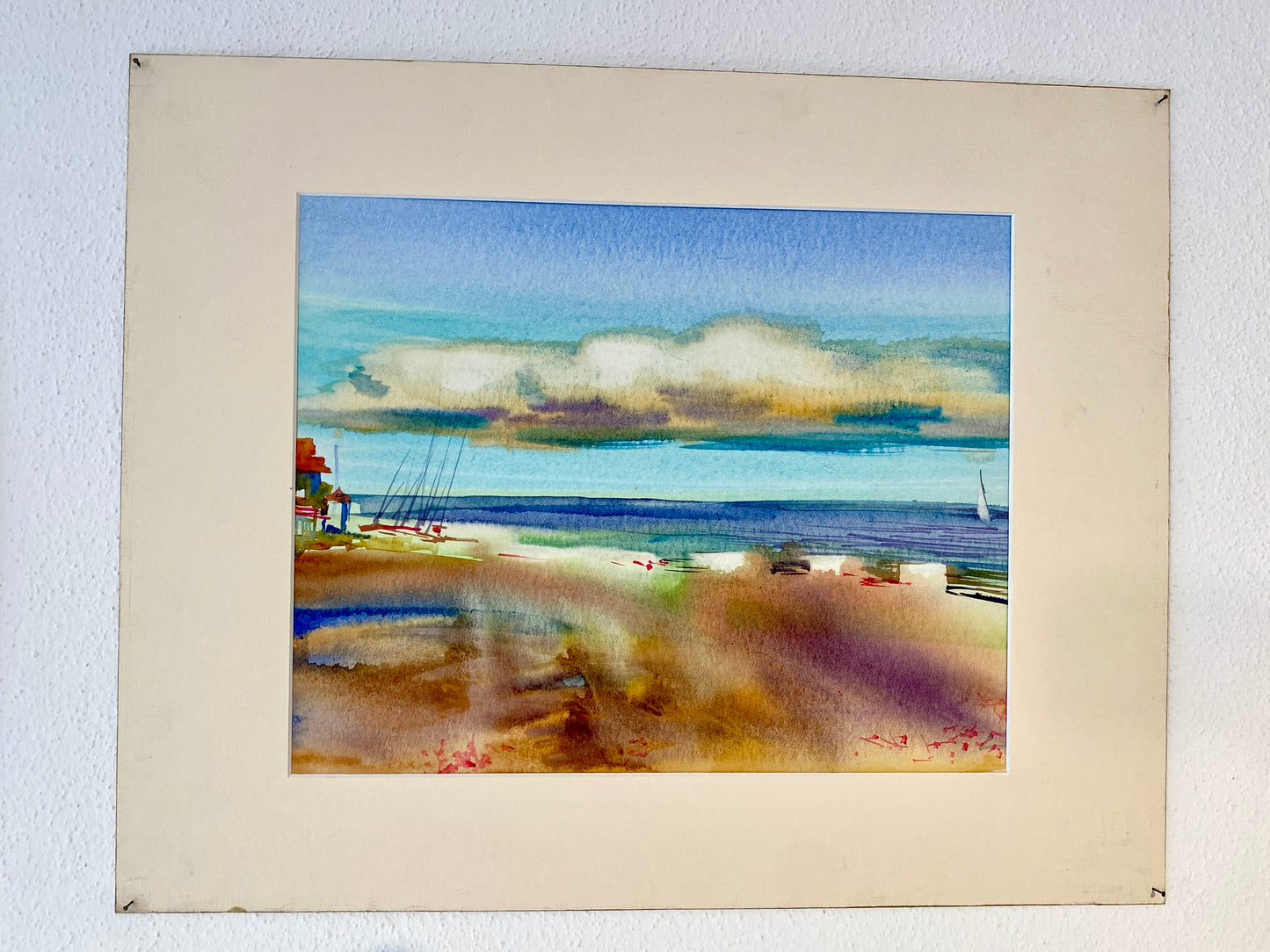 STRANDSZENE | Original Aquarell von Alexander Vasilyev - Meer und Strand