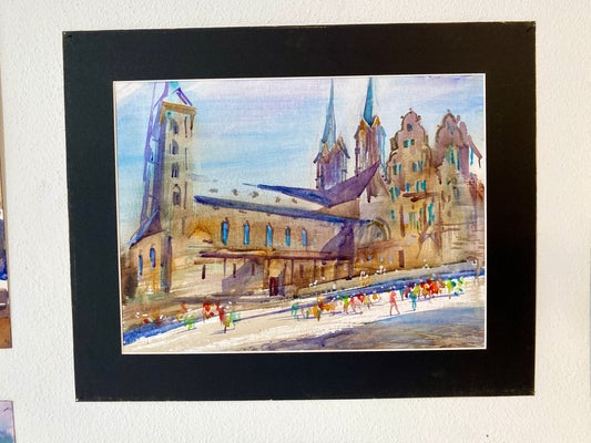 BAMBERGER DOM | Ausdrucksstarkes Aquarell von Alexander Vasilyev - Moderne Stadtansicht
