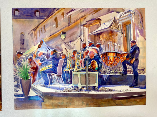 POLIZEI ORCHESTER MÜNCHEN | Original Aquarell von Alexander Vasilyev