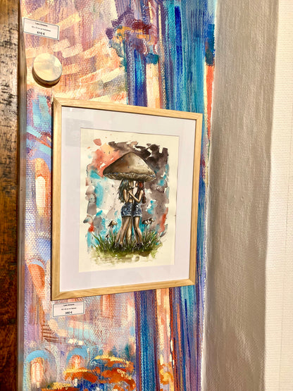 TOGETHER THROUGH THE RAIN | Lara Simons Original Aquarell