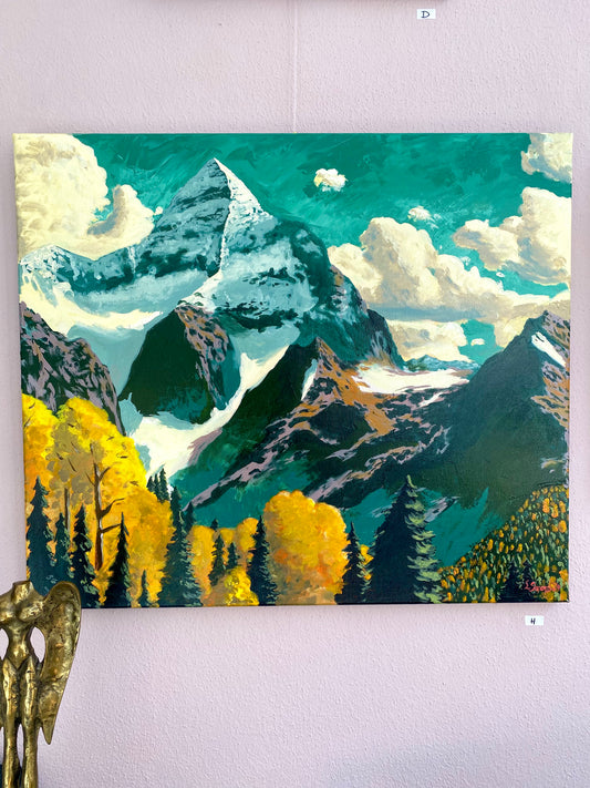 Wo die Berge den Himmel berühren - Wandgemälde mit Bergen