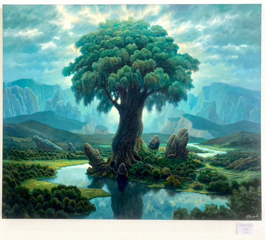 TREE OF LIFE – Fantastisches Landschaftsgemälde von Pavel Fedorov